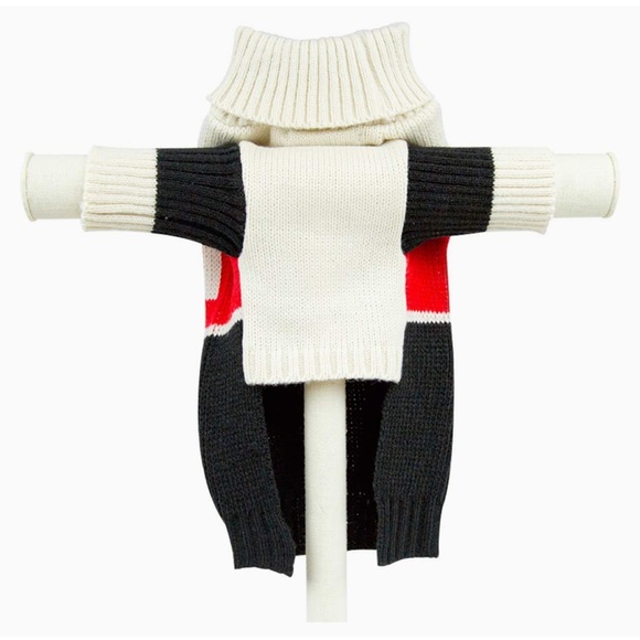 NWT Maxbone Dog Sweater “Ski”; black, white & red; size Large. - Picture 3 of 8